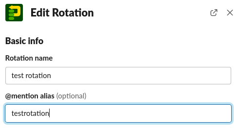 Configuration an @mention alias on a rotation